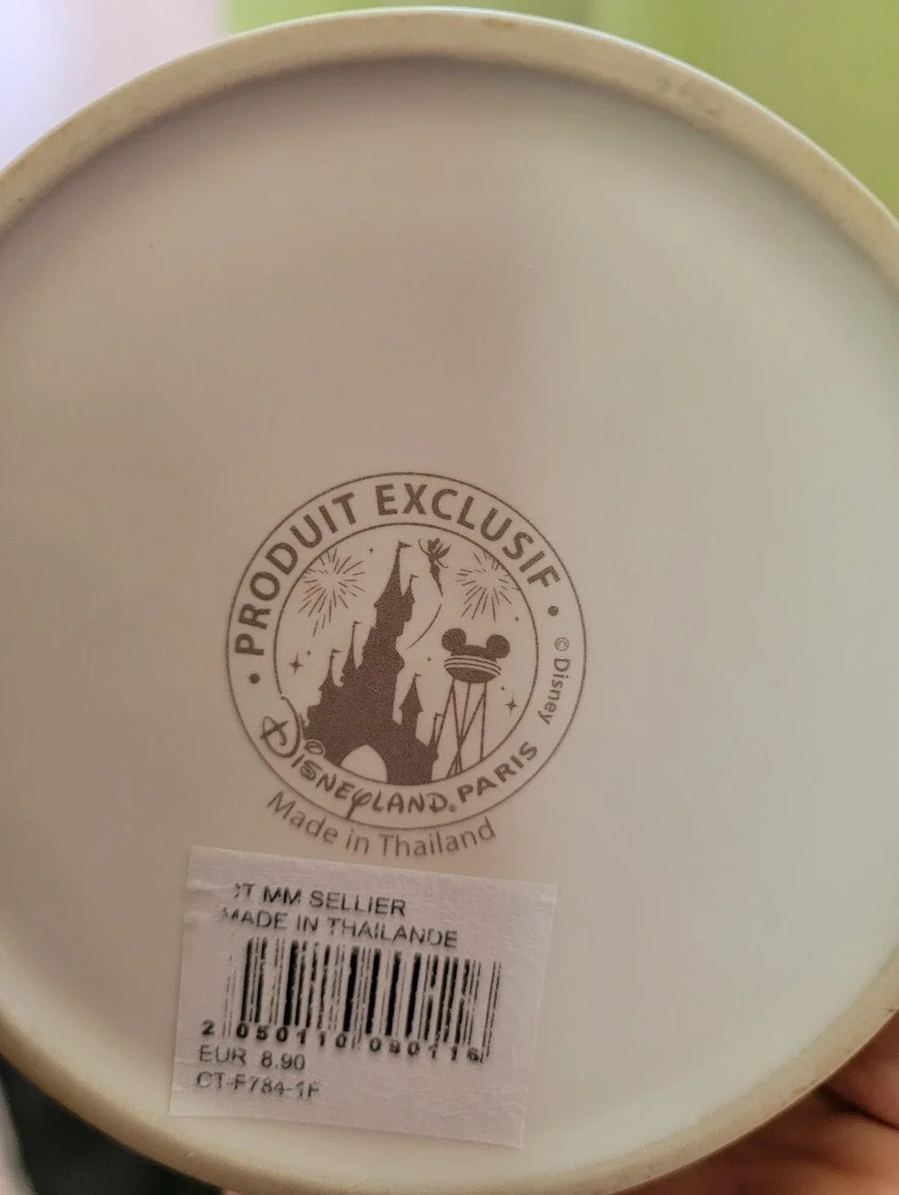 White Ceramic Canister with Taupe Mickey Silhouette